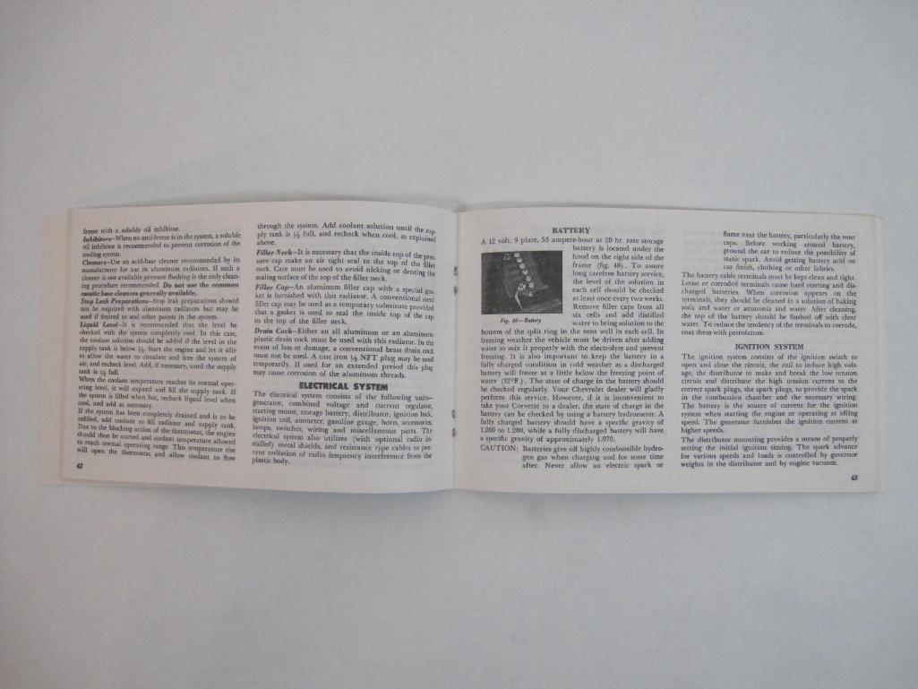 1961 Corvette Owners Guide, excellent condition, 4 oz