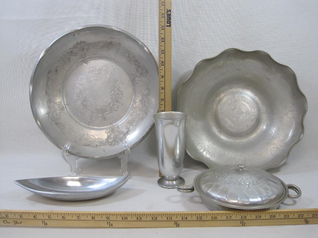 Aluminum Serving Items includes Kromex Goblet, Bowls, Trays and more