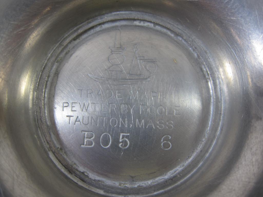 Four Serving Bowls includes Footed Pewter by Poole, Wear-Ever Aluminum and more