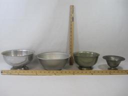 Four Serving Bowls includes Footed Pewter by Poole, Wear-Ever Aluminum and more