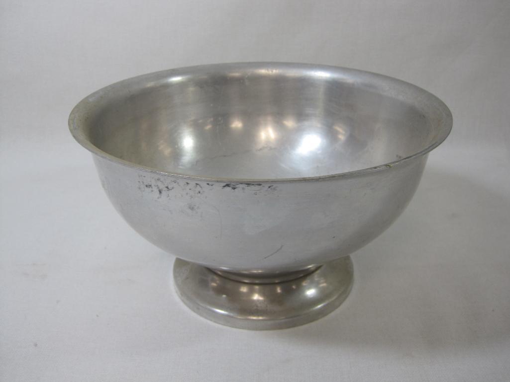 Four Serving Bowls includes Footed Pewter by Poole, Wear-Ever Aluminum and more