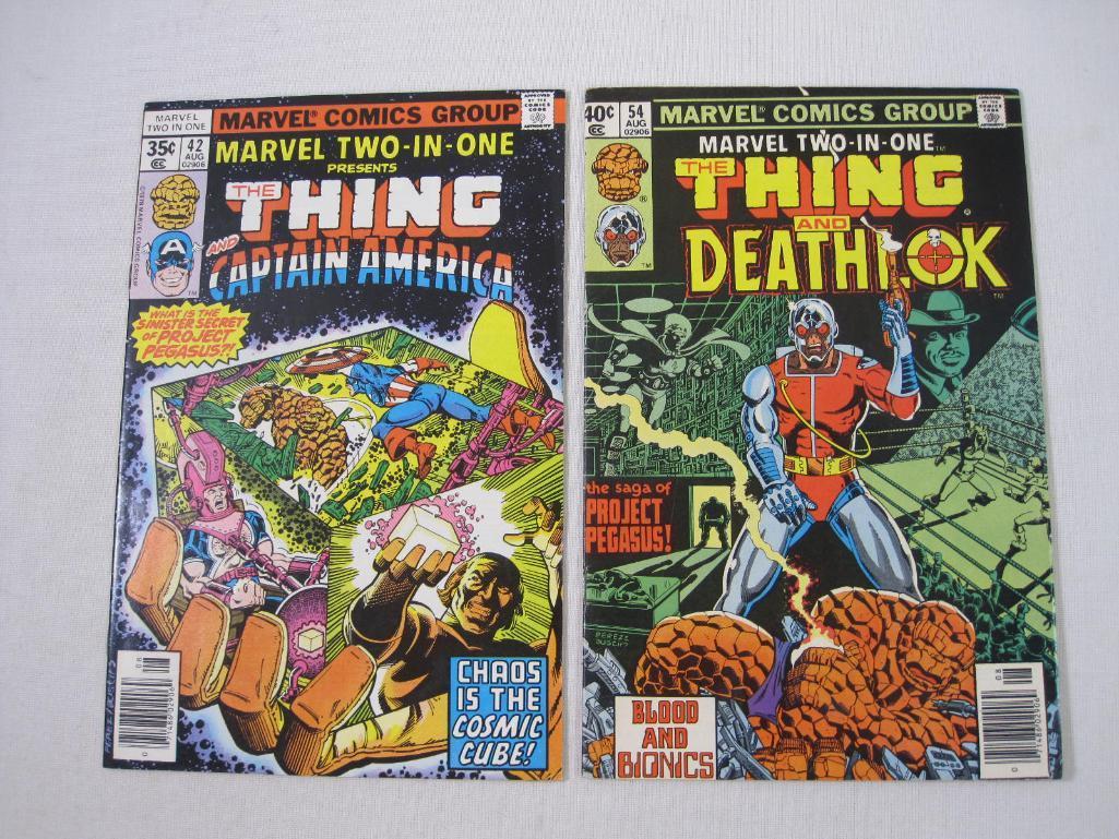 Two Marvel Two in One Comics Featuring The Thing by Marvel Comics Group, Includes Marvel Two in One