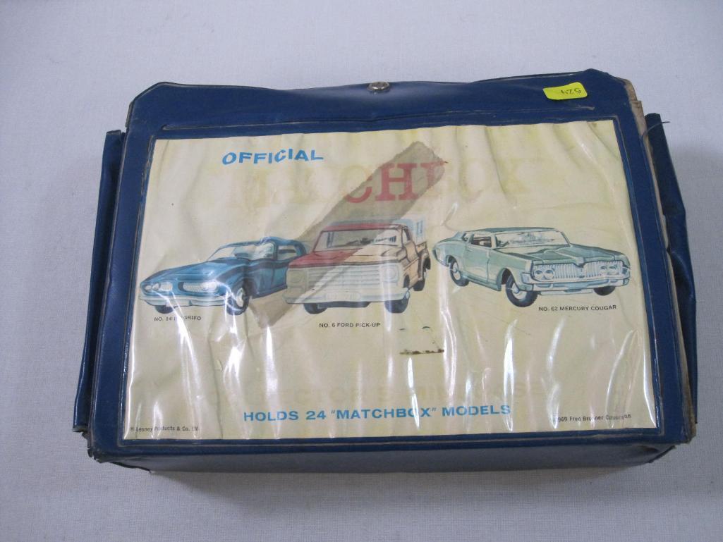 Official Matchbox Case, Holds 24 Models, 1969 Fred Bronner Corp., with 26 Die Cast Cars including