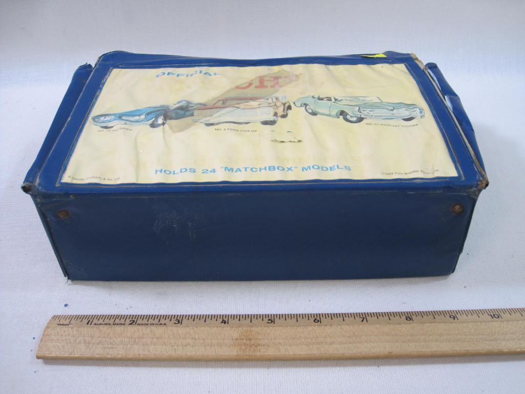 Official Matchbox Case, Holds 24 Models, 1969 Fred Bronner Corp., with 26 Die Cast Cars including