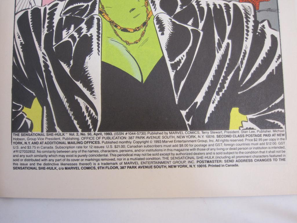 Five Marvel Comics including The Sensational She-Hulk No. 50, Cloak and Dagger No. 3, Silver Surfer