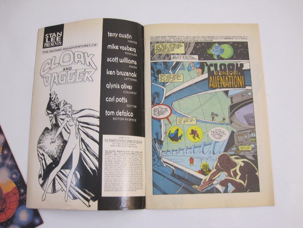 Five Marvel Comics including The Sensational She-Hulk No. 50, Cloak and Dagger No. 3, Silver Surfer