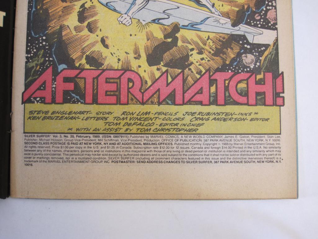 Five Marvel Comics including The Sensational She-Hulk No. 50, Cloak and Dagger No. 3, Silver Surfer
