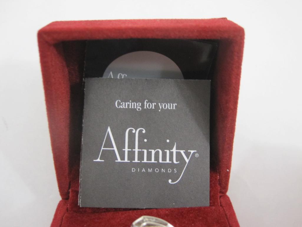 Affinity Diamonds Sterling Silver and Diamond Belt Buckle Ring, size 6.75, 4.2 g