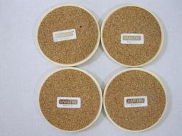 Two Sets of Four Barlow Cork Back Coasters, 4 North American Wildlife, 4 Wolves