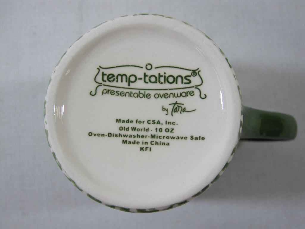 Temp-tations Old World 4 Piece Plate and Mug Duet Set in Green by CSA