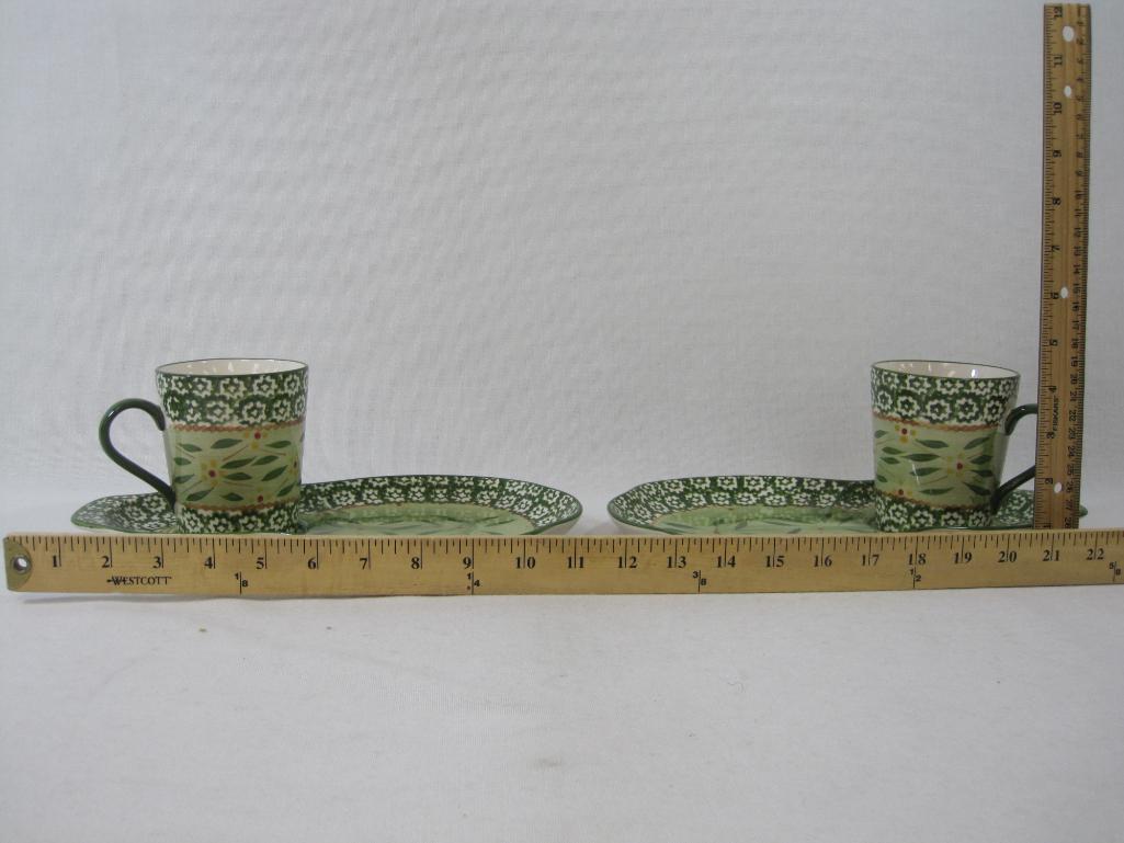 Temp-tations Old World 4 Piece Plate and Mug Duet Set in Green by CSA