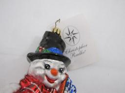 Christopher Radko Patriotic Snowman Ornament with box, 4 oz