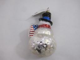 Christopher Radko Patriotic Snowman Ornament with box, 4 oz
