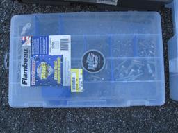 Assorted Wrenches and Hardware in Plastic Organizers