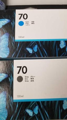 HP Print Cartridges 70, matte black, grey, cyan, photo black, magenta