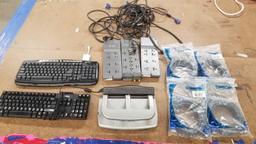 Two Keyboards, Two Splitters, Assorted Cords, etc