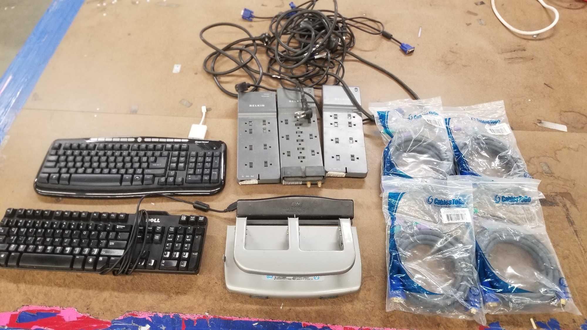 Two Keyboards, Two Splitters, Assorted Cords, etc