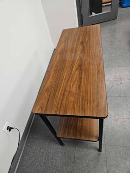 Wood Look Shelf with Metal Legs, 4 ft by 18 inches by 30 inches tall, bottom shelf not attached