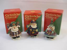 Three Vintage Crinkle Claus by Possible Dreams Christmas Figures including Crinkle Policeman 659502,