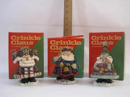 Three Vintage Crinkle Claus by Possible Dreams Christmas Figures including Crinkle Policeman 659502,