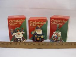 Three Vintage Crinkle Claus by Possible Dreams Christmas Figures including Crinkle Policeman 659502,