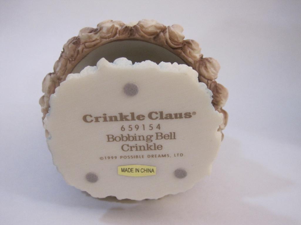 Three Vintage Crinkle Claus by Possible Dreams Christmas Figures including Crinkle Policeman 659502,