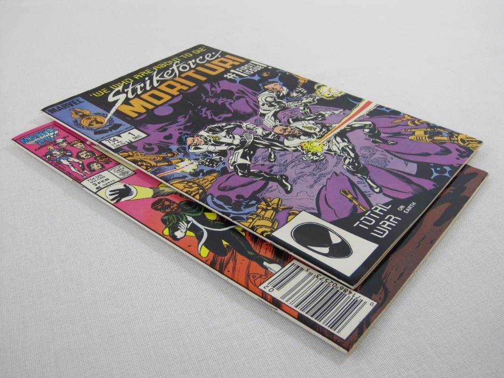 Strikeforce Morituri, Two Marvel Comics, Issues No. 1, 3, Dec, Feb 1986-87, 4 oz