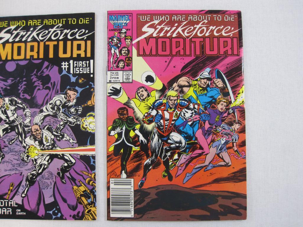 Strikeforce Morituri, Two Marvel Comics, Issues No. 1, 3, Dec, Feb 1986-87, 4 oz