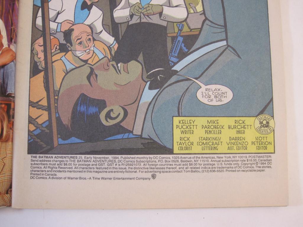 Six Assorted DC Comics including The Batman Adventures No. 25, Robin No. 24, Detective Comics No.