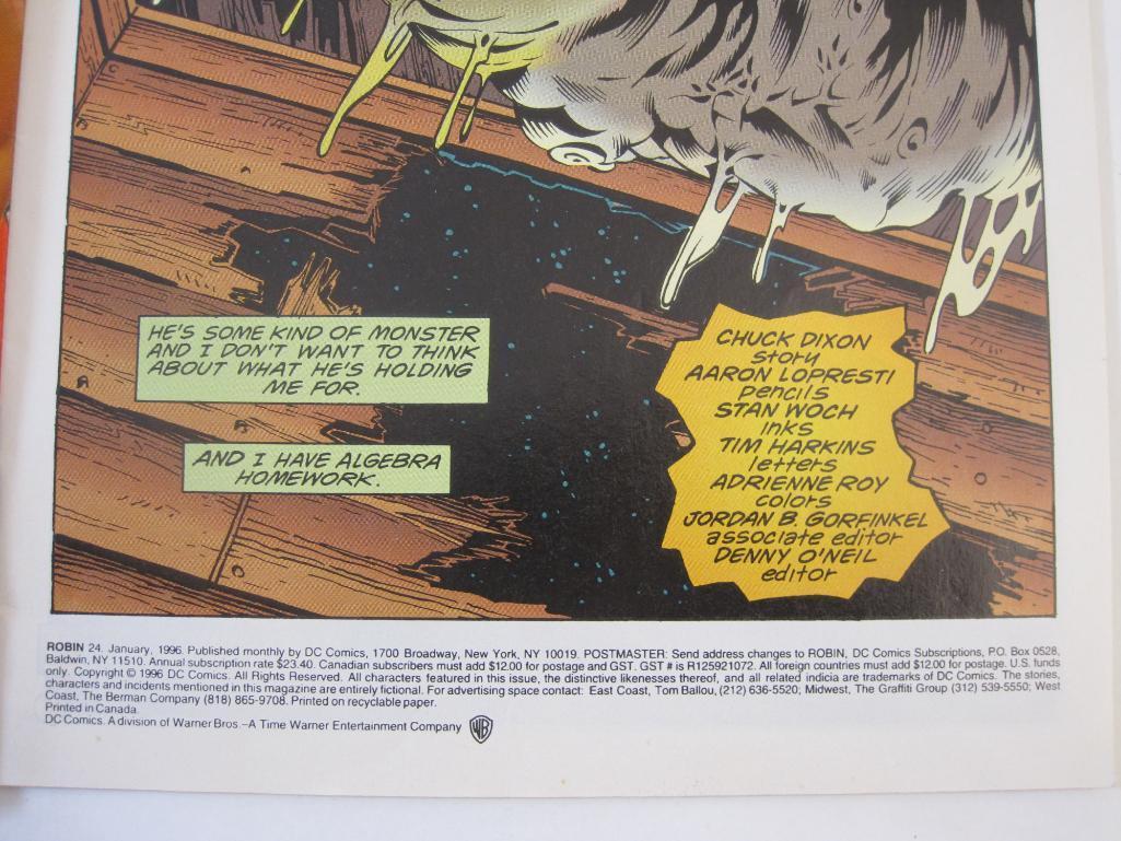 Six Assorted DC Comics including The Batman Adventures No. 25, Robin No. 24, Detective Comics No.