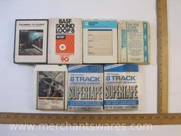 Seven Vintage 8 Track Tapes including 2001: A Space Odyssey, Tape Head Cleaner and more, 2 lbs A