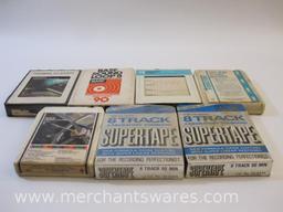 Seven Vintage 8 Track Tapes including 2001: A Space Odyssey, Tape Head Cleaner and more, 2 lbs A