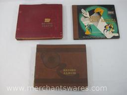 Three Album Binders of 78 RPM Vinyl Records includes Bing Crosby, Gene Autry, Jimmy Dorsey and