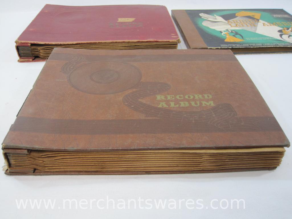 Three Album Binders of 78 RPM Vinyl Records includes Bing Crosby, Gene Autry, Jimmy Dorsey and