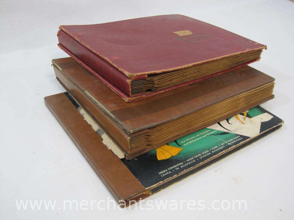 Three Album Binders of 78 RPM Vinyl Records includes Bing Crosby, Gene Autry, Jimmy Dorsey and