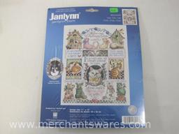 Crafting Supplies in 3 Bin Clear Organizer includes 2 Cross Stitch Kits, Beads, Chains and Links,