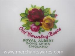 Royal Albert Bone China Old Country Roses Creamer Set, Saucer and 4 Plates, 8 inch, with 2 English