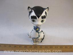 Vintage Made in Japan Ceramic Skinny Cat Figure, Embassy Quality Products, 5 oz