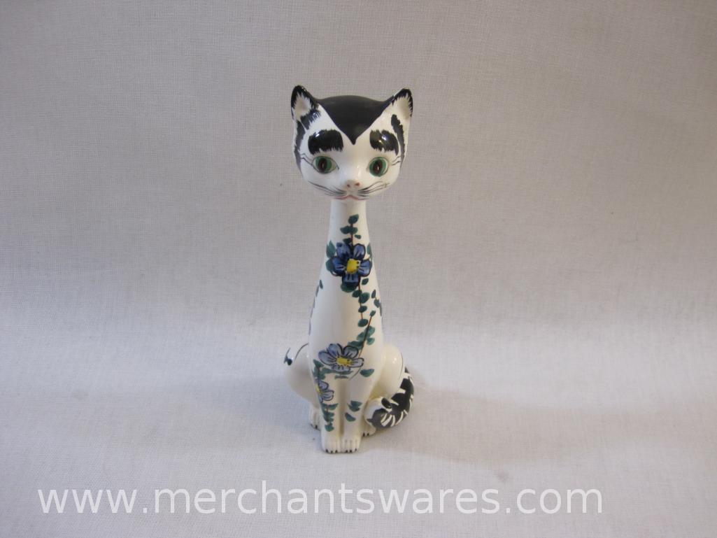 Vintage Made in Japan Ceramic Skinny Cat Figure, Embassy Quality Products, 5 oz