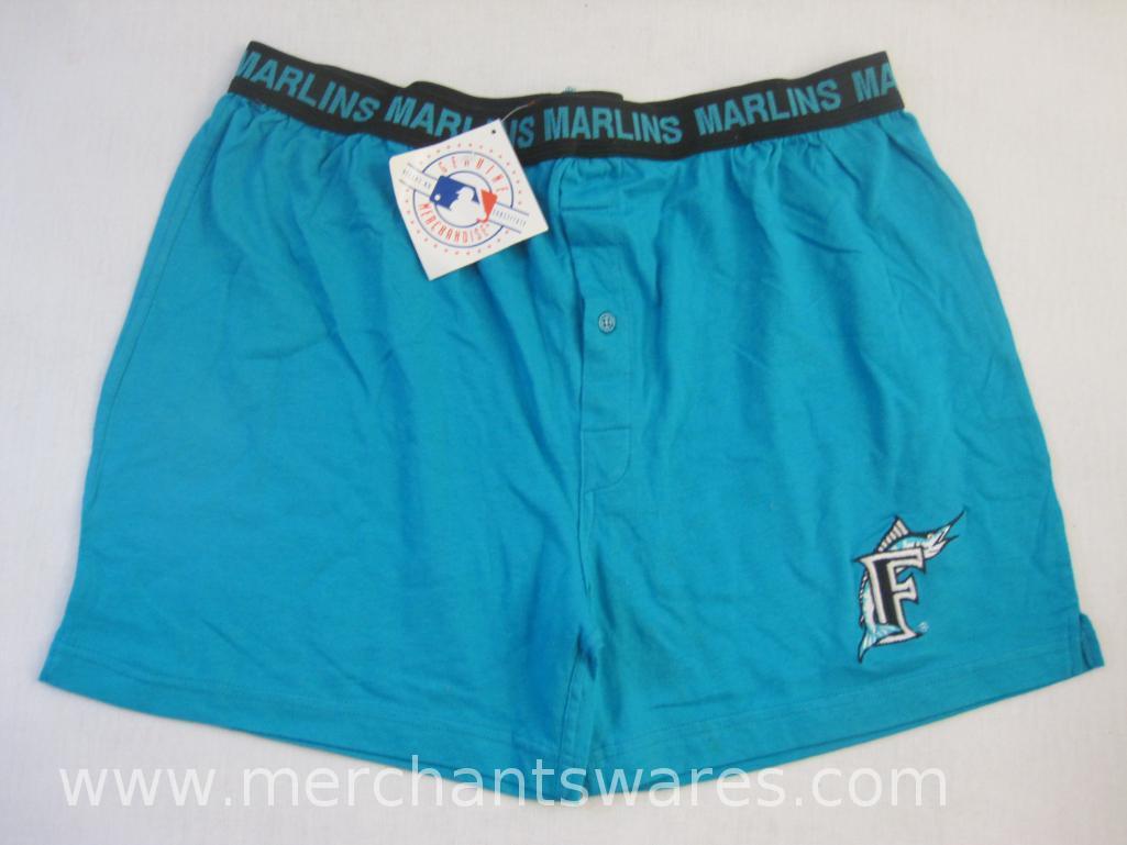 New Florida Marlins Men's Boxer Shorts, Size Large, 5 oz