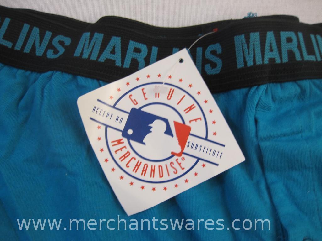 New Florida Marlins Men's Boxer Shorts, Size Large, 5 oz