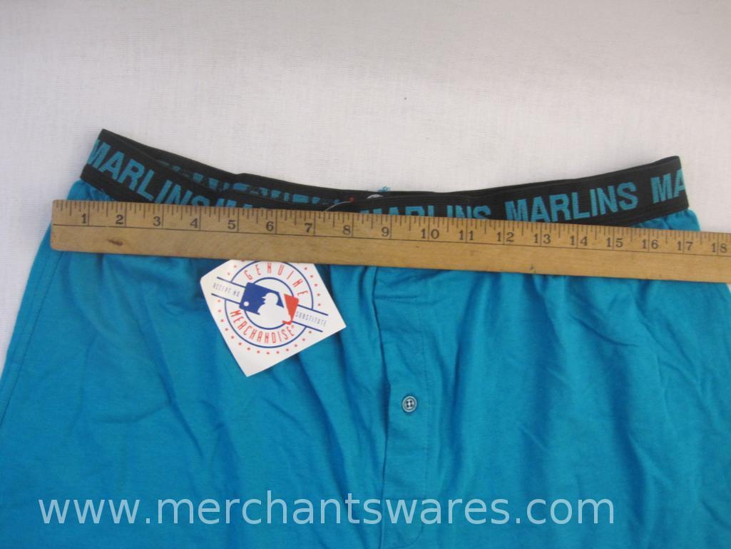 New Florida Marlins Men's Boxer Shorts, Size Large, 5 oz