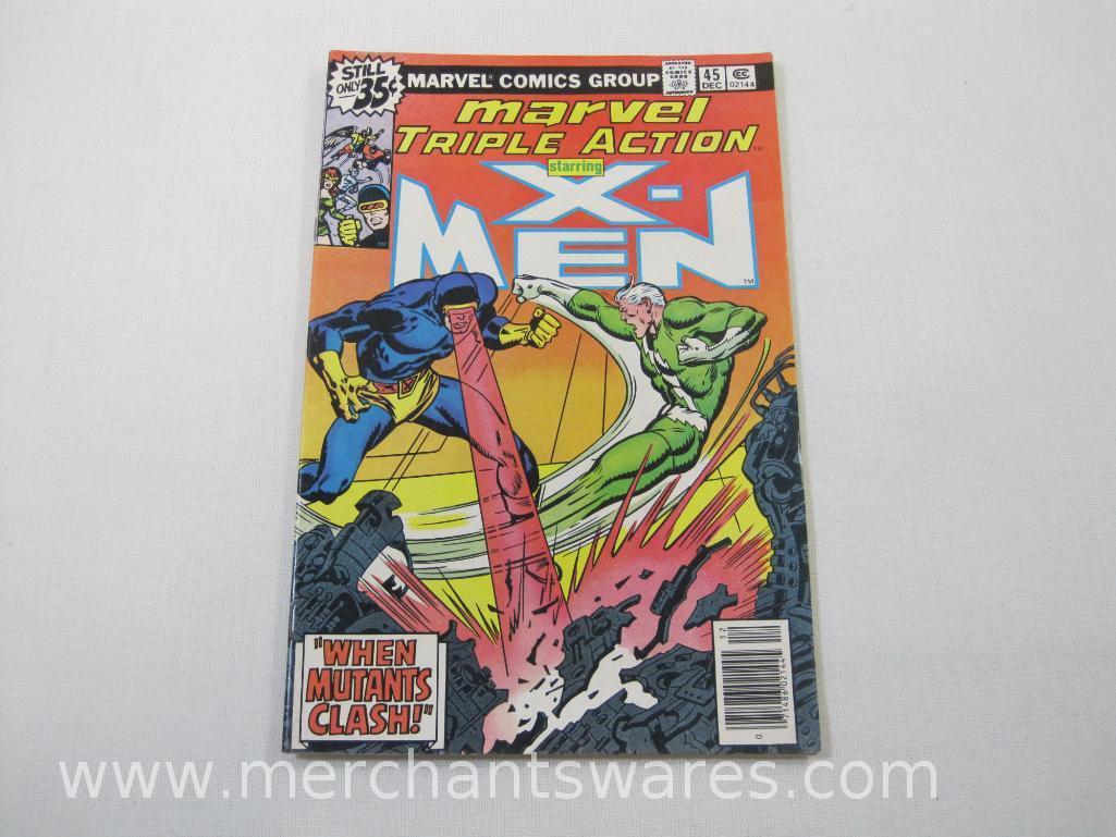 Six Marvel Triple Action Comics Issues No. 30-32, Aug, Sept, Nov 1976, No. 40, 43, 45, Mar, Aug, Dec