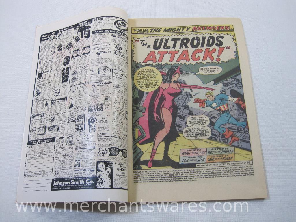 Marvel Triple Action Comics, Six Issues No. 7, Nov 1972, No. 13, Sept 1973, No. 17, Mar 1974, No.