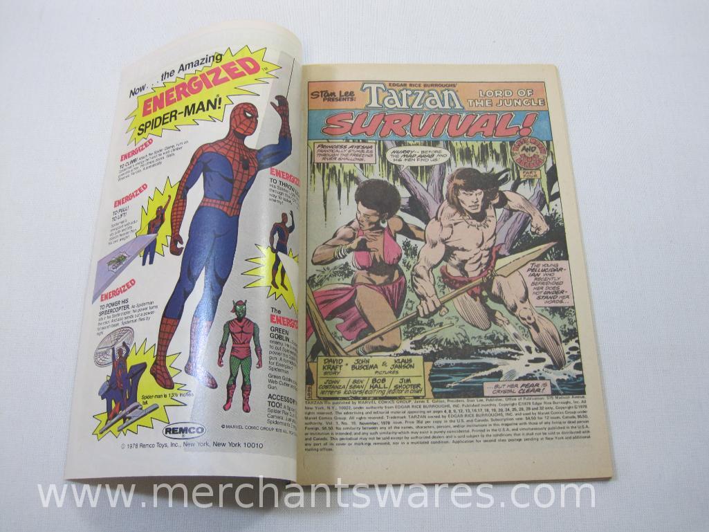 Six Tarzan Comics, Issues No. 13-18, June-Nov 1978, Marvel Comics Group, 10 oz