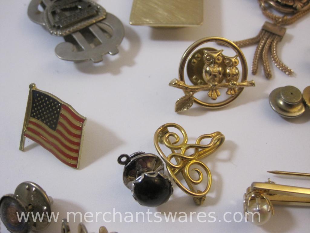 Gold Filled Money Holder, Cameo Pin, Assorted Pins, Gold Filled Earrings, and More, see pictures,