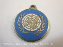 Sterling Silver United Nations Logo Pendant/Charm, 2.7 g