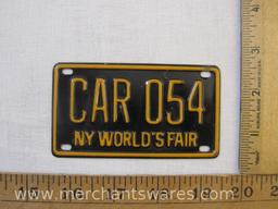 NY World's Fair Souvenir Mini License Plate CAR 054, 1 oz