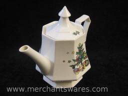 Christmastime Nikko 4-Cup Tea Pot and Lid in Original Box, made in Japan, 2 lbs 5 oz