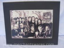 Black and White Movie Mobster Themed Matted Print, Measures approximately 20x16 inches overall